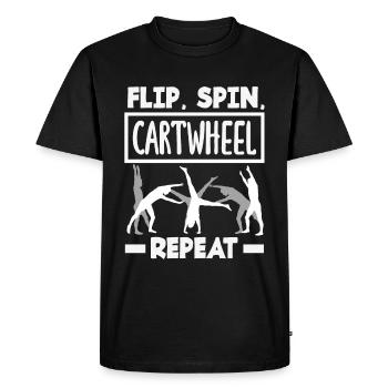 Cool cartwheel gymnastics - Men's Premium Organic T-Shirt - black - Front - Nico (187cm)