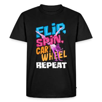 Gymnastique cool de la roue de charrette - T-shirt Premium bio Homme - noir - Devant - Nico (187cm)