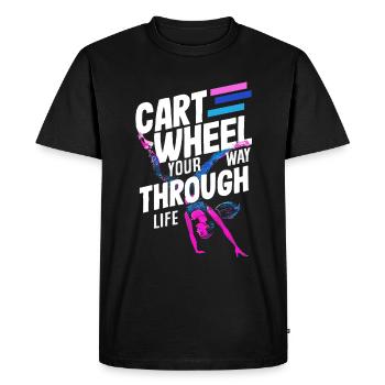 Gymnastique cool de la roue de charrette - T-shirt Premium bio Homme - noir - Devant - Nico (187cm)