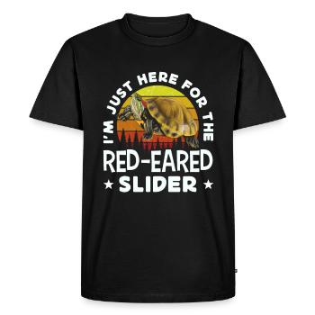 Amoureux des tortues à oreilles rouges - T-shirt Premium bio Homme - noir - Devant - Nico (187cm)