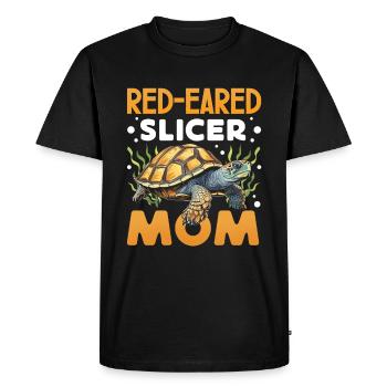 Amoureux des tortues à oreilles rouges - T-shirt Premium bio Homme - noir - Devant - Nico (187cm)
