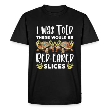 Amoureux des tortues à oreilles rouges - T-shirt Premium bio Homme - noir - Devant - Nico (187cm)