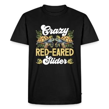 Amoureux des tortues à oreilles rouges - T-shirt Premium bio Homme - noir - Devant - Nico (187cm)