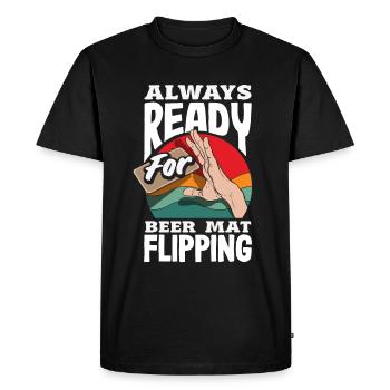 Beer mat turn over game beer - Men's Premium Organic T-Shirt - black - Front - Nico (187cm)