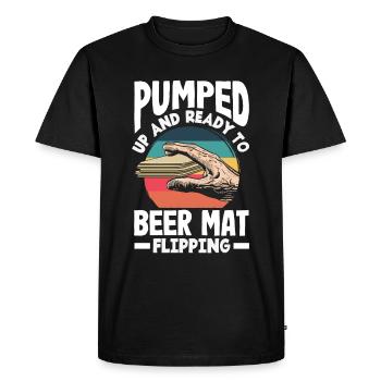 Beer mat turn over game beer - Men's Premium Organic T-Shirt - black - Front - Nico (187cm)