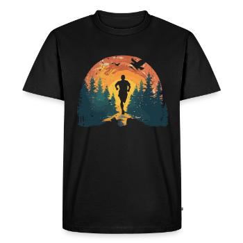 Conception de course pour les coureurs au marathon - T-shirt Premium bio Homme - noir - Devant - Nico (187cm)