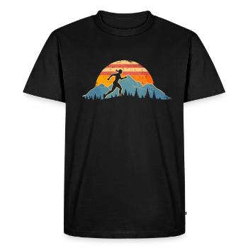 Conception de course pour les coureurs au marathon - T-shirt Premium bio Homme - noir - Devant - Nico (187cm)