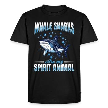 Drôle d’animal Les requins-baleines sont mon animal spirituel - T-shirt Premium bio Homme - noir - Devant - Nico (187cm)