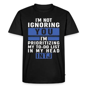 Personnalité Intj : Introvertis - T-shirt Premium bio Homme - noir - Devant - Nico (187cm)