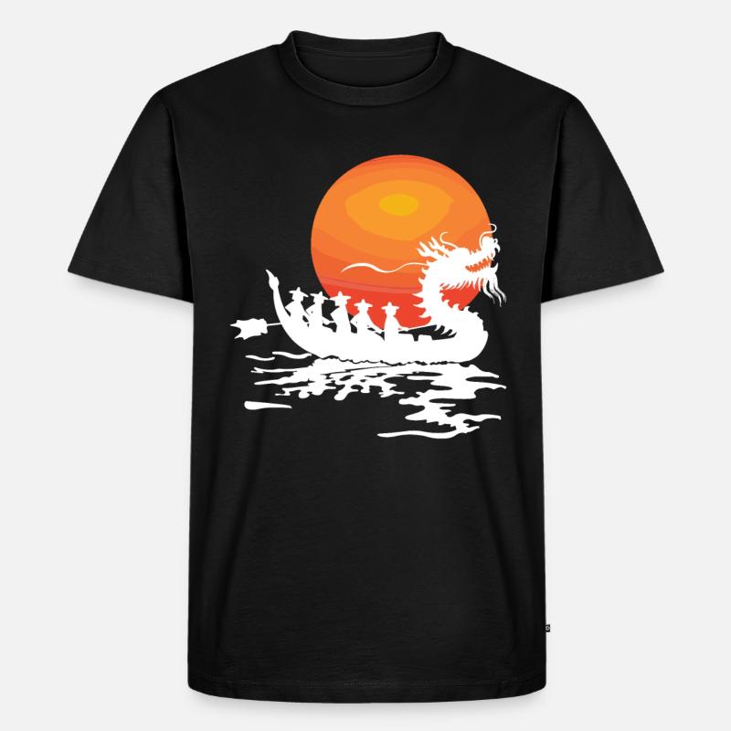 Lustiges Drachenboot-paddel - Männer Premium Bio T-Shirt - Schwarz