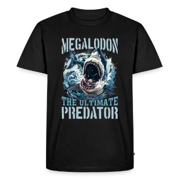 Shark Animal Megalodon The Ultimate Predator - Men's Premium Organic T-Shirt - black - Front - Nico (187cm)