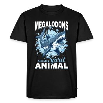 Shark Animal Megalodons are my spirit animal - Men's Premium Organic T-Shirt - black - Front - Nico (187cm)