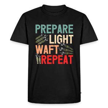 Smudge Sage Feather Spiritual Smudging - Men's Premium Organic T-Shirt - black - Front - Nico (187cm)