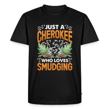 Purification spirituelle de plumes de sauge - T-shirt Premium bio Homme - noir - Devant - Nico (187cm)