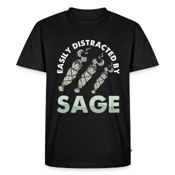 Purification spirituelle de plumes de sauge - T-shirt Premium bio Homme - noir - Devant - Nico (187cm)