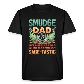 Smudge Sage Feather Spiritual Smudging - Men's Premium Organic T-Shirt - black - Front - Nico (187cm)