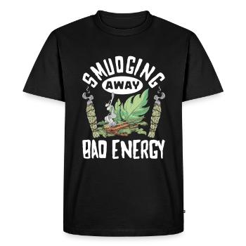 Smudge Sage Feather Spiritual Smudging - Men's Premium Organic T-Shirt - black - Front - Nico (187cm)
