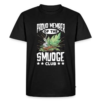 Smudge Sage Feather Spiritual Smudging - Men's Premium Organic T-Shirt - black - Front - Nico (187cm)