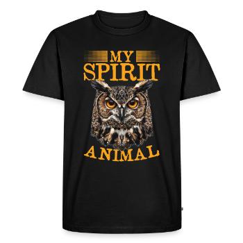 Drôle de hibou oiseau nocturne Animal mon animal spirituel - T-shirt Premium bio Homme - noir - Devant - Nico (187cm)
