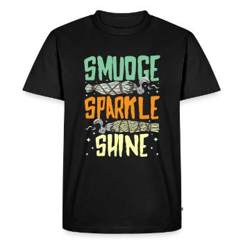 Smudge Sage Feather Spiritual Smudging - Men's Premium Organic T-Shirt - black - Front - Nico (187cm)