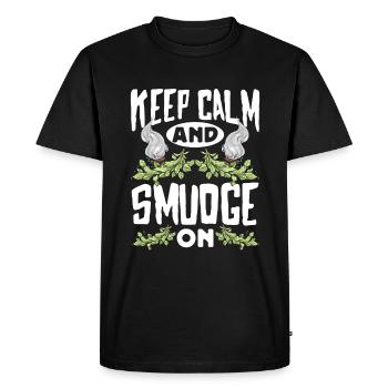 Smudge Sage Feather Spiritual Smudging - Men's Premium Organic T-Shirt - black - Front - Nico (187cm)