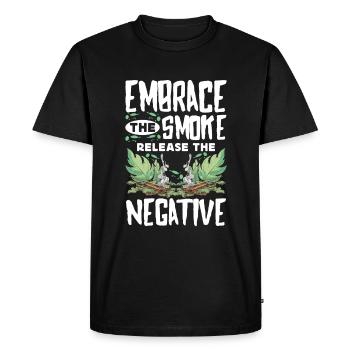 Smudge Sage Feather Spiritual Smudging - Men's Premium Organic T-Shirt - black - Front - Nico (187cm)