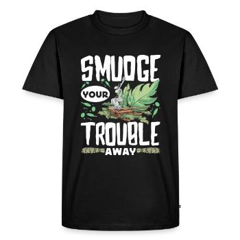 Smudge Sage Feather Spiritual Smudging - Men's Premium Organic T-Shirt - black - Front - Nico (187cm)