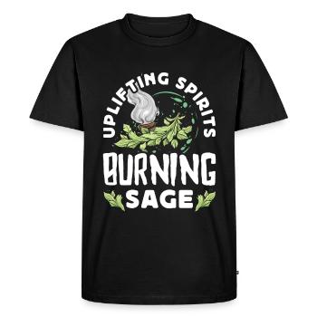 Purification spirituelle de plumes de sauge - T-shirt Premium bio Homme - noir - Devant - Nico (187cm)