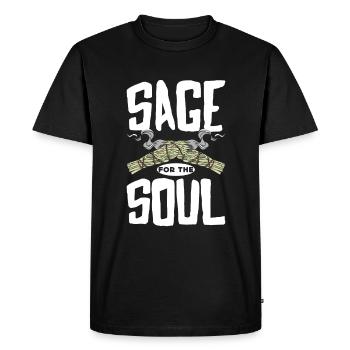 Purification spirituelle de plumes de sauge - T-shirt Premium bio Homme - noir - Devant - Nico (187cm)