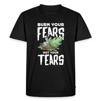 Smudge Sage Feather Spiritual Smudging - Men's Premium Organic T-Shirt - black - Front - Nico (187cm)