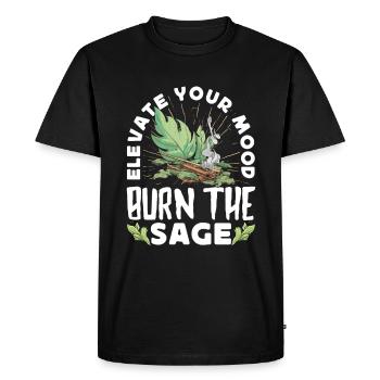 Purification spirituelle de plumes de sauge - T-shirt Premium bio Homme - noir - Devant - Nico (187cm)