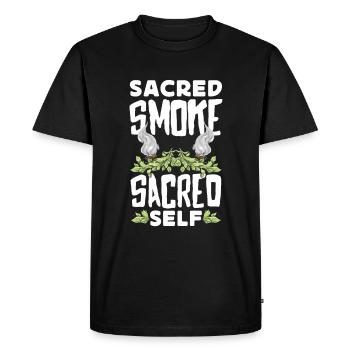 Purification spirituelle de plumes de sauge - T-shirt Premium bio Homme - noir - Devant - Nico (187cm)