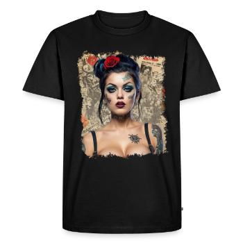 Pin Up Rock Ability Femme - T-shirt Premium bio Homme - noir - Devant - Nico (187cm)