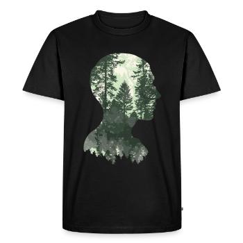 Shinrin Yoku Art Japonais Nature Forêt - T-shirt Premium bio Homme - noir - Devant - Nico (187cm)