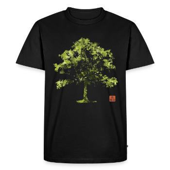 Shinrin Yoku Art Japonais Nature Forêt - T-shirt Premium bio Homme - noir - Devant - Nico (187cm)