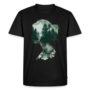 Shinrin Yoku Art Japonais Nature Forêt - T-shirt Premium bio Homme - noir - Devant - Nico (187cm)
