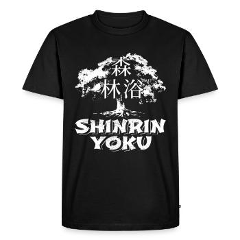 Shinrin Yoku Art Japonais Nature Forêt - T-shirt Premium bio Homme - noir - Devant - Nico (187cm)