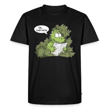 L’humour des dinosaures de la paléontologie - T-shirt Premium bio Homme - noir - Devant - Nico (187cm)