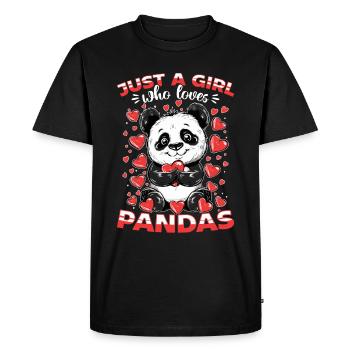 Funny Panda Animal Just A Girl Who Loves Pandas - Men's Premium Organic T-Shirt - black - Front - Nico (187cm)