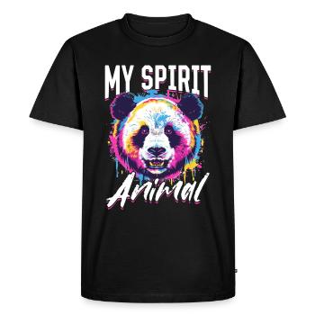 Funny Panda Animal my spirit animal - Men's Premium Organic T-Shirt - black - Front - Nico (187cm)