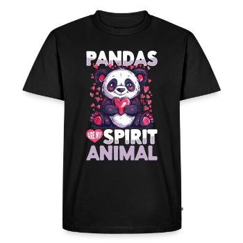 Funny Panda Animal Pandas are my spirit animal - Men's Premium Organic T-Shirt - black - Front - Nico (187cm)