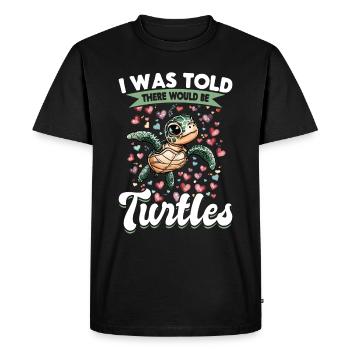 Animal tortue de mer On m’a dit qu’il y en aurait - T-shirt Premium bio Homme - noir - Devant - Nico (187cm)