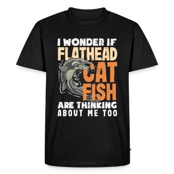 Drôle d’amateur de poisson-chat poisson à tête plate - T-shirt Premium bio Homme - noir - Devant - Nico (187cm)