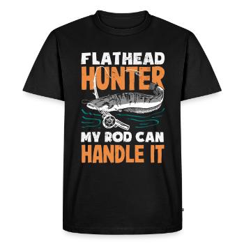 Drôle d’amateur de poisson-chat poisson à tête plate - T-shirt Premium bio Homme - noir - Devant - Nico (187cm)