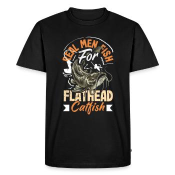 Drôle d’amateur de poisson-chat poisson à tête plate - T-shirt Premium bio Homme - noir - Devant - Nico (187cm)