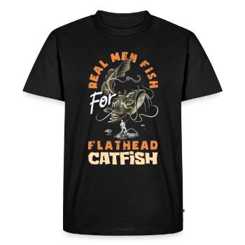 Drôle d’amateur de poisson-chat poisson à tête plate - T-shirt Premium bio Homme - noir - Devant - Nico (187cm)