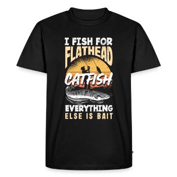 Drôle d’amateur de poisson-chat poisson à tête plate - T-shirt Premium bio Homme - noir - Devant - Nico (187cm)