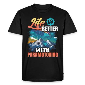 Paramotoring paramotoring - Men's Premium Organic T-Shirt - black - Front - Nico (187cm)