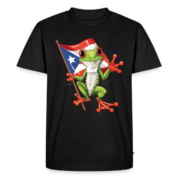 Grenouille Coqui Symbole Taino Boricua Puerto - T-shirt Premium bio Homme - noir - Devant - Nico (187cm)