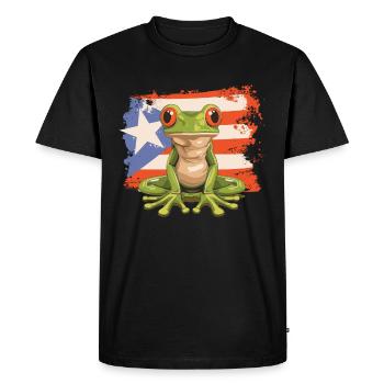 Grenouille Coqui Symbole Taino Boricua Puerto - T-shirt Premium bio Homme - noir - Devant - Nico (187cm)